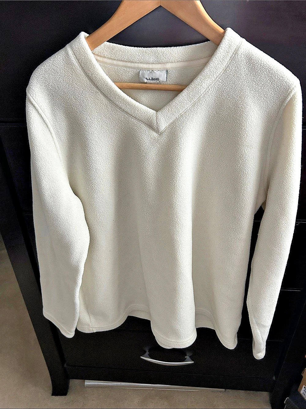 L.L.Bean Polartec fleece pullover Fleece Pullover in White Size XL Like New